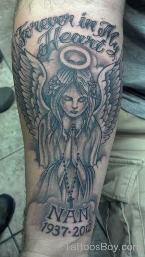 Memorial Angel Tattoo On Wrist-TB1073
