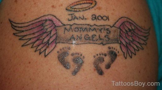 Memorial Angel Wings Tattoo Design-TB1075