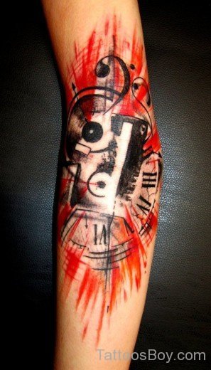 Music Tattoo Design On Arm 4- TB1061