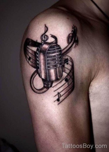 Music Tattoo Design On Shoulder- TB1067