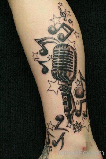 Music Tattoo On Ankle- TB1071