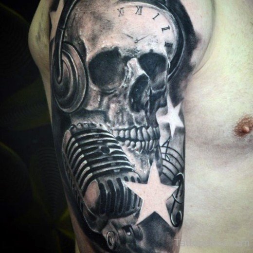 Musical Skull Tattoo- TB1085