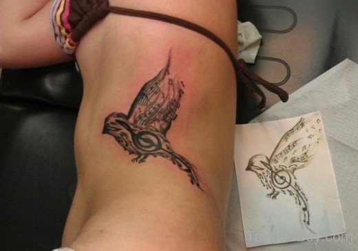 Musical Sparrow Tattoo-Tb1067
