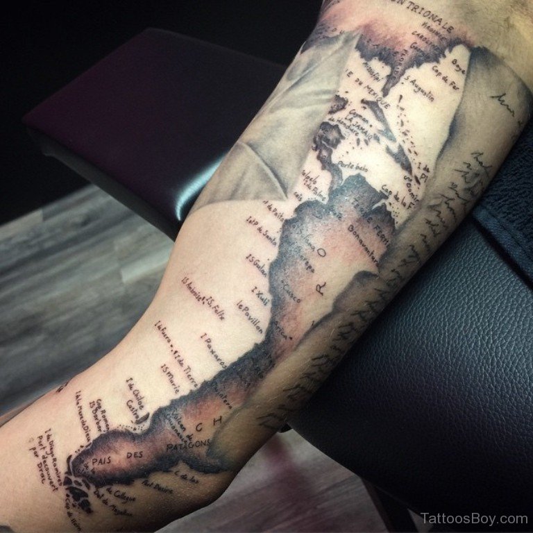 Nautical Map Tattoo On Half Sleeve | Tattoo Designs, Tattoo Pictures
