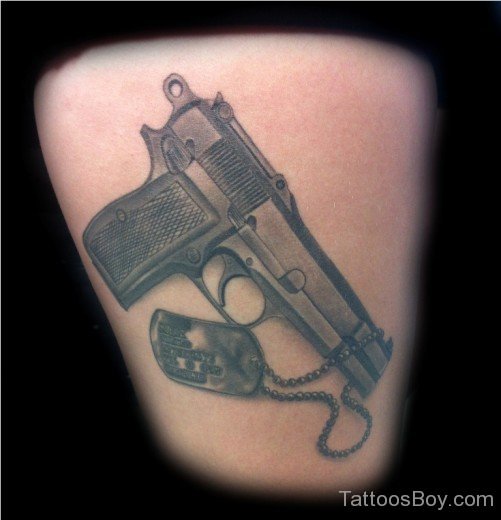 Nice Gun Tattoo Design