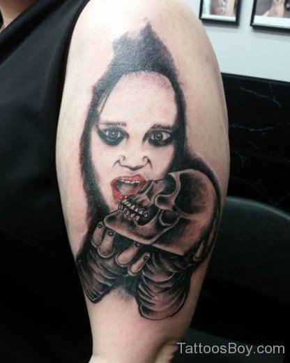 Nice Horror Tattoo On Bicep-TB1086