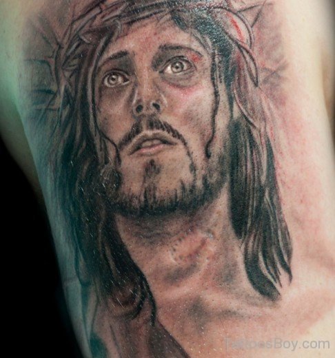 Nice Jesus Face Tattoo