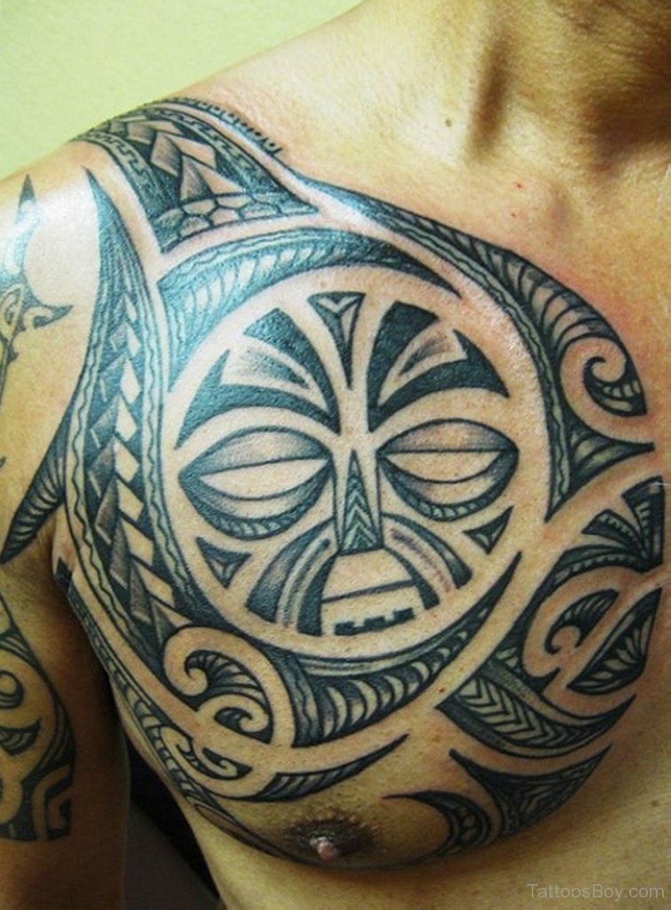 Nice Maori Tribal Tattoo On Chest | Tattoo Designs, Tattoo Pictures