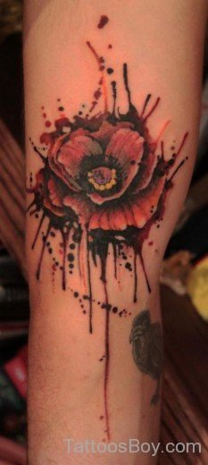 Nice Poppy Flower Tattoo-TB1030
