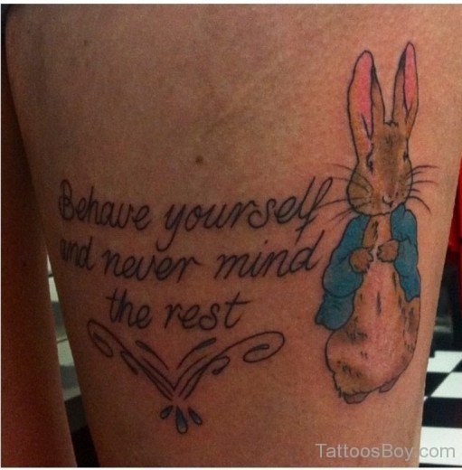 Nice Rabbit Tattoo Design-TB155