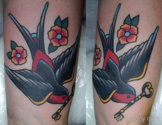 Sparrow And Key Tattoo-Tb1069