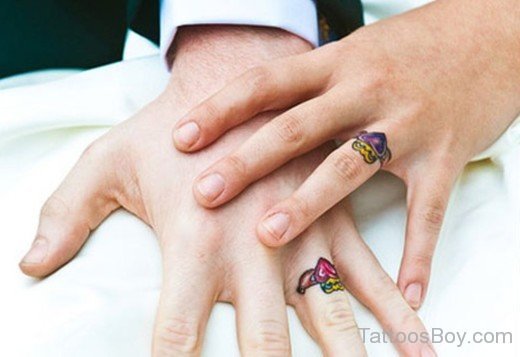 Nice Wedding  Ring Tattoo-TB141