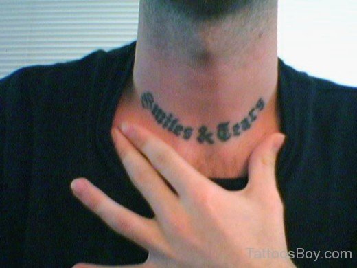 Old English Tattoo On Neck - TB141