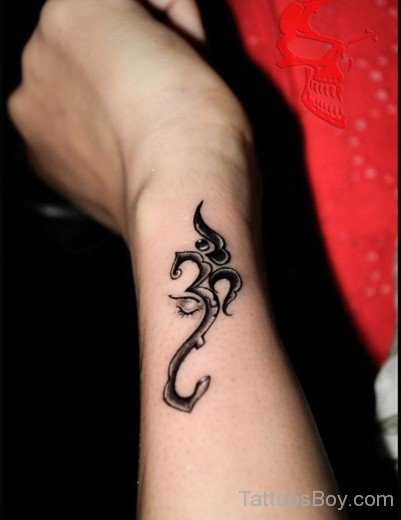 Om Tattoo On Wrist-TB1169