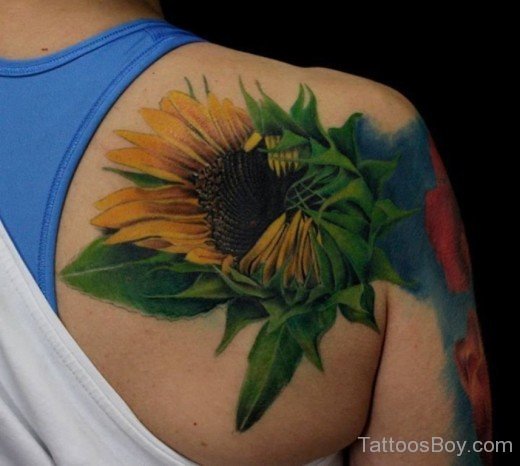 Opening Sunflower Watercolor Tattoo-TB1253