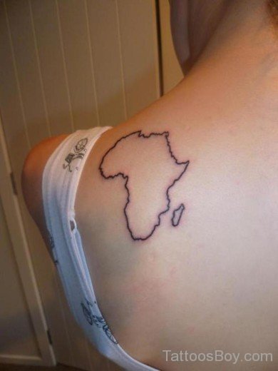 Outline African Map Tattoo-TB150