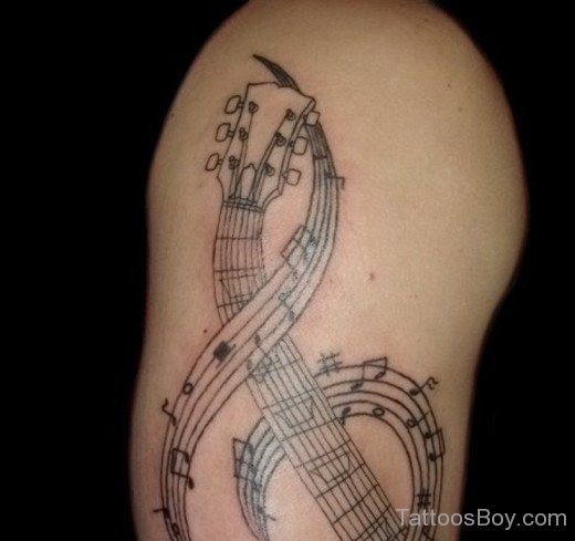 Outline Music Notes Tattoo- TB1088