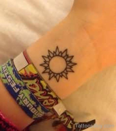 Outline Sun Tattoo On Wrist-TB1051