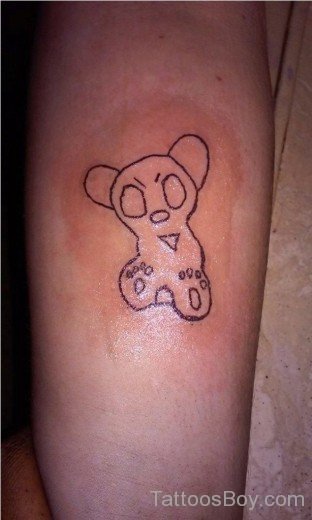 Outline Teddy Bear Tattoo-TB130