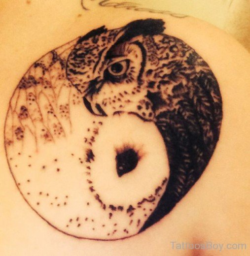 Owl And Yin Yang Tattoo-TB1243