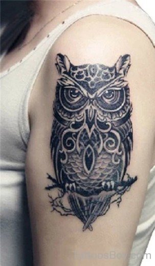 Owl Tattoo On Shoulder