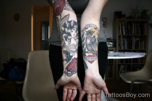 Owl Tattoo On Wrist-TB1157
