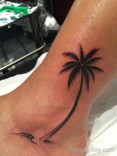 Palm Tree Tattoo On Ankle