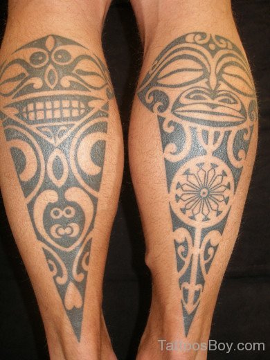 Polynesian Gecko Leg Tattoo-TB12116