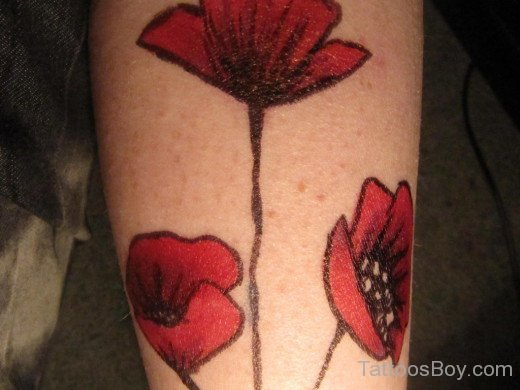 Poppy Flower Tattoo 3-TB1036