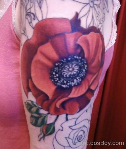 Poppy Flower Tattoo Design 56-TB1040
