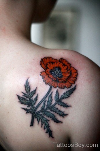 Poppy Flower Tattoo Design On Back-TB1043