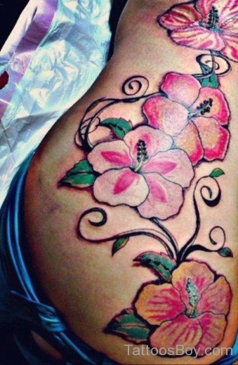 Poppy Flower Tattoo Design On Waist-TB1047