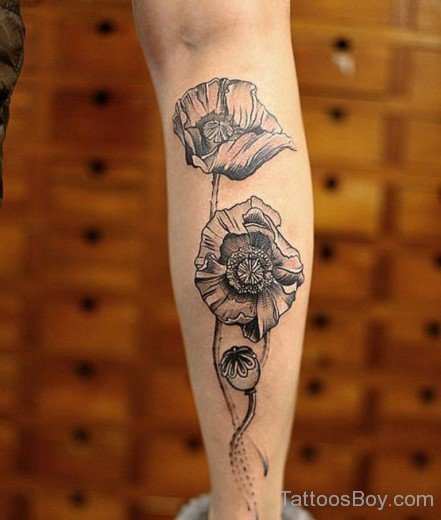 Poppy Flower Tattoo On Arm-TB108