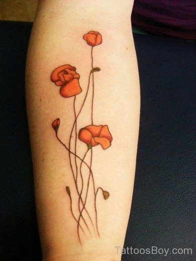 Poppy Tattoo Design On Arm-TB1067