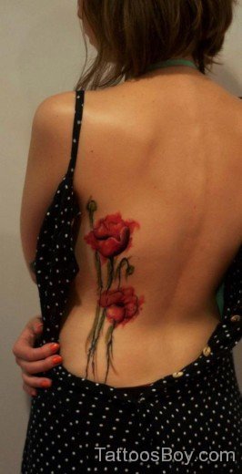 Poppy Tattoo Design On Lower Back-TB113