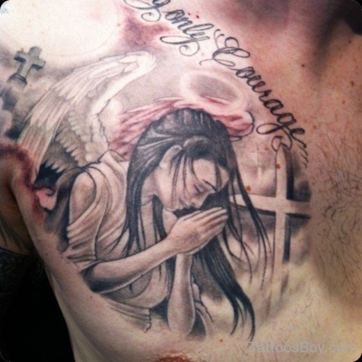 Praying Memorial Angel Tattoo-TB1082