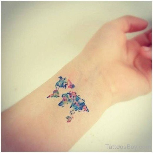Pretty Map Tattoo On Wrist-TB155