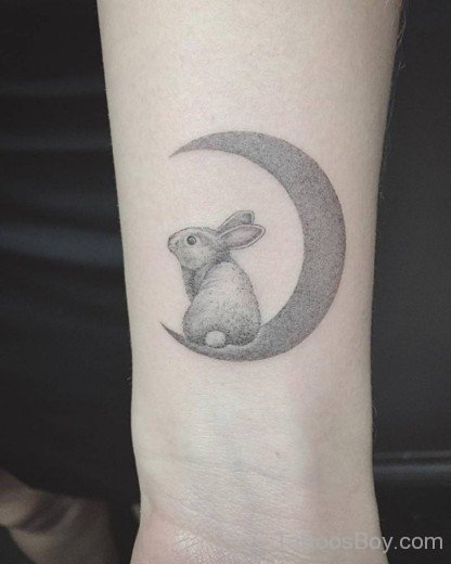 Rabbit And Moon Tattoo-TB161