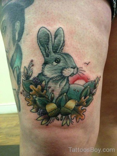 Rabbit Tattoo On Thigh-TB169