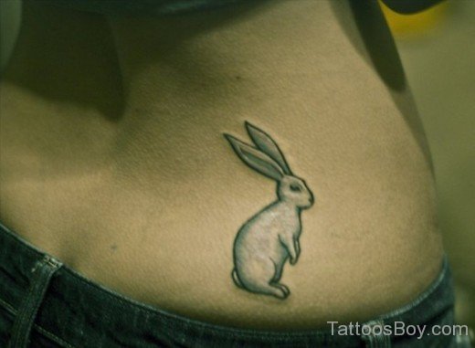 Rabbit Tattoo On Waist-TB170