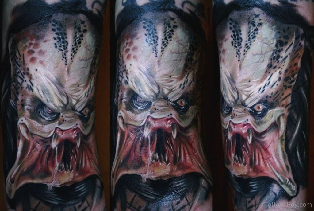Realistic Monster Horror Tattoo.