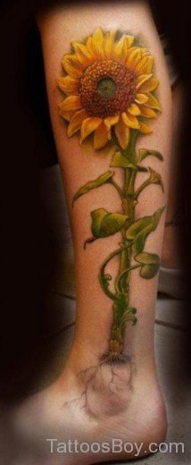 Realistic Sunflower Tattoo