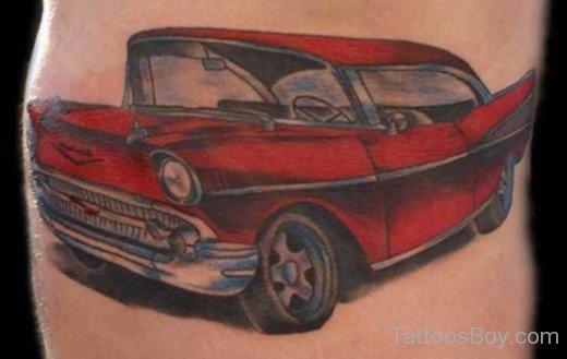 Red Car Tattoo Design-TB151