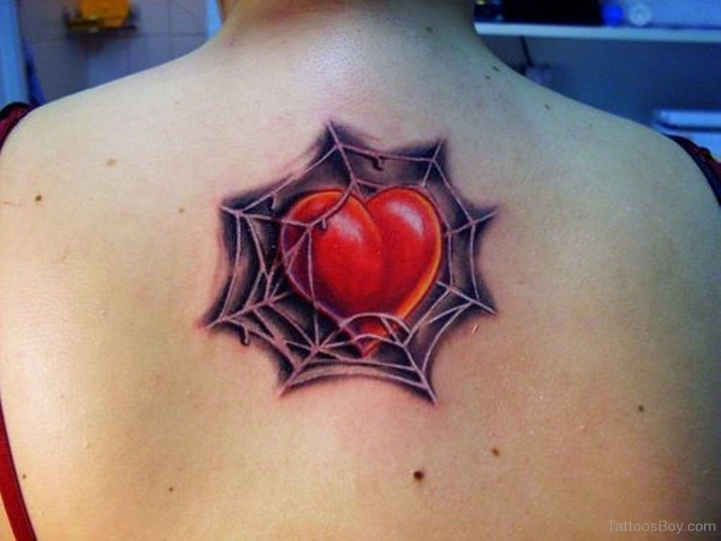 Red Heart And Spiderweb Tattoo | Tattoo Designs, Tattoo Pictures