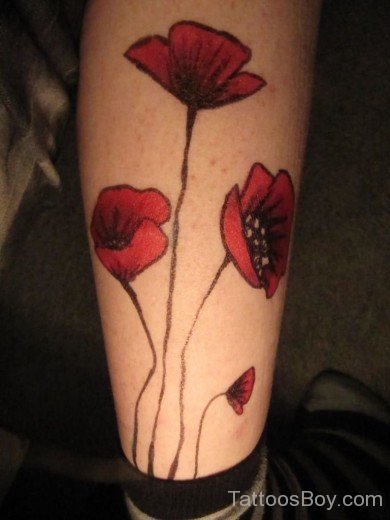 Red Poppy Flower Tattoo-TB1084