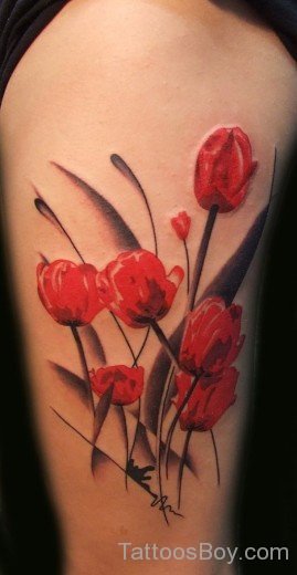 Red Poppy Tattoo Design-TB1085