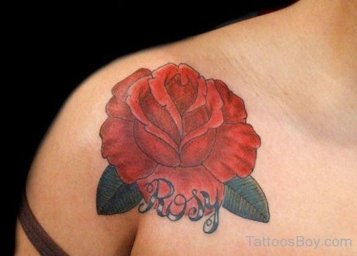 Red Rose Tattoo On Shoulder-TB12081