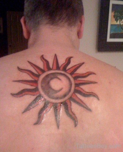 Rising Sun Tattoo On Back-TB1055