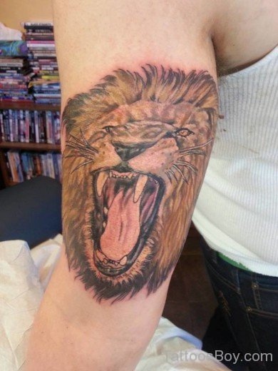 Roaring Lion Tattoo On Triceps-TB1128