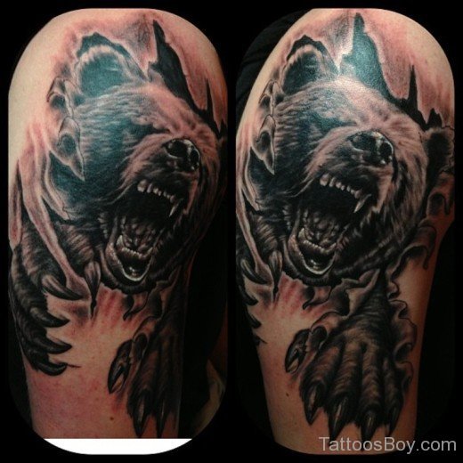 Roaring Wolf Tattoo-TB1162